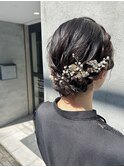 【suite】結婚式ヘア  お呼ばれヘアセット 編み込みシニヨン