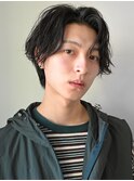 ニュアンスパーマアッシュブラックウルフ波巻きスパイラル渋谷
