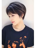 レイヤーショート＊透け感バング大人可愛い黒髪暗髪20代30代