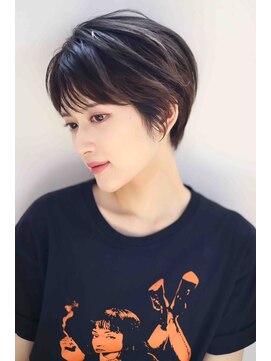 アボヘアー(Abo hair) レイヤーショート＊透け感バング大人可愛い黒髪暗髪20代30代