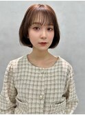 イメチェン/似合わせカット/フルバング/レッドブラウン/中野