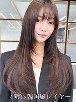 韓国風レイヤー大人可愛いロングシースルーバング20代30代40代