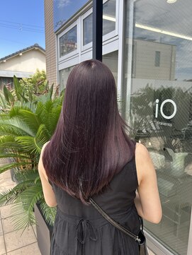 イオ ティラベント 鳳店(io tiravento) ブリーチなしボルドーカラー