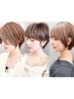 白髪ぼかしハイライト,明るく染まる白髪染め。理想を形にする圧倒的な技術[カット+カラー+Tr\8400][錦糸町]