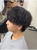 爽やかビジネスツーブロック無造作ナチュラルシャドウパーマ