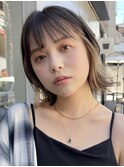 インナーカラーボブフェイスフレーミングヘーゼルグレージュ韓国