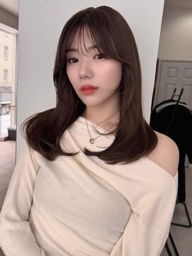 ソヨン 名駅2号店(SOYON) 大人ガーリー/小顔/レイヤーカット/黒髪/オリーブグレー/z250