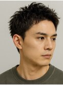 Haleニュアンスパーマスパイキーショートバーバーフェザーパーマ
