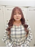 ピンクベージュカラー 艶髪 ロングヘア 平塚