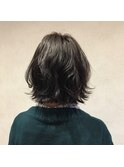 外ハネグレージュボブ