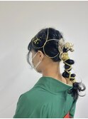 【BelleCoupes】岡本真由美 袴着付けヘアセット卒業式編み下ろし