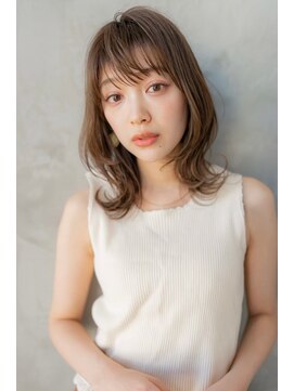 ケアリー 浦和美園(Carelly) 大人かわいい前髪セシルカットココアブラウンフリンジウェーブす