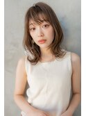 大人かわいい前髪セシルカットココアブラウンフリンジウェーブす