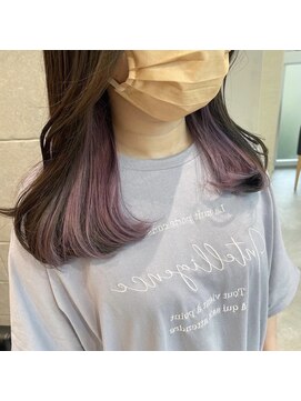 メロウバイケンジ(mellow by KENJE) 【ツヤ髪インナーカラー 】ラベンダーピンク