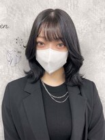 ブルーブラック/韓国ヘア/ケアブリーチ/ダブルカラー/渋谷