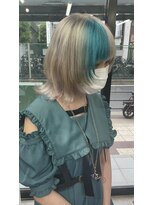 セレーネヘアー(Selene hair) white beige × turquoise