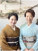 訪問着で会合ヘアセット