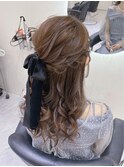 サイドハーフアップ