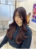 ブリーチなしワインレッド
