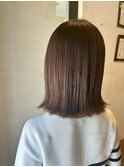 ミディアムボブ/オレンジブラウン/艶髪/トリートメント