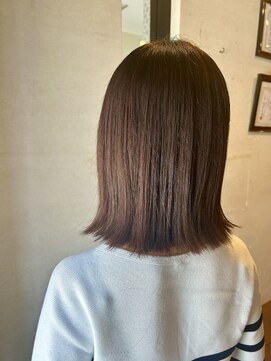 ココカラヘアー ニコ(cococara hair nico) ミディアムボブ/オレンジブラウン/艶髪/トリートメント