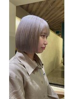 ティグルカゴシマ(TIGRE kagoshima)&nbsp;切りっぱなしボブ×ホワイトグレー