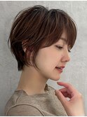グランマッシュ/細めハイライト/ショート/白髪ぼかし/前髪/大宮