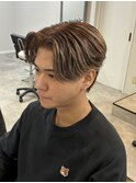 ブラウンハイライトセンターパート