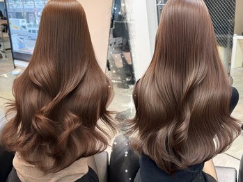 ルル(Lulu)の写真/【梅田/茶屋町】ブリーチなしで叶う圧倒的透明感。肌を綺麗に魅せる艶カラー×顔周りカットで理想の姿へ