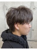 茶髪無造作マッシュ