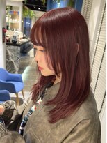 アース 会津若松店(HAIR&MAKE EARTH)&nbsp;レッドブラウン×艶感レイヤーカット