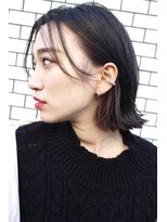 ジャコ ヘアー(jako HAIR)&nbsp;【jako】インナーカラー デザインカラー　ボルドー切りっぱなし