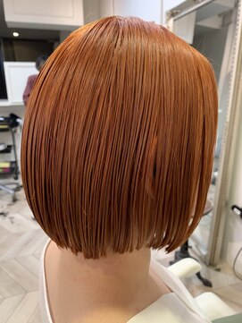 エル(EL by green) 【EL】オレンジカラー×切りっぱなしボブ×ウェット質感