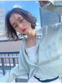 小顔オリーブカラー甘辛ミックスボブ