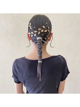 インサイドアウト(IN SIDE OUT+) 成人式セット / タイトポニー / 水引 / 金箔【IN SIDE OUT＋】