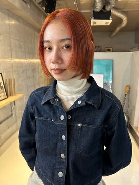 ソイリウム 下北沢(soi rium) オレンジカラー_前髪なしボブ