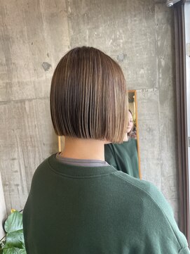 ヘアースイッチ(HAIR SWITCH) 切りっぱなしボブ/ハイライト/ベージュ系カラー