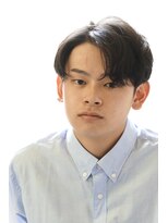 にもう ブルーブラック　フェザーショート　韓国メンズパーマ