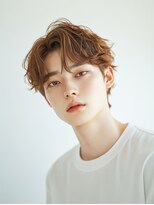 セプト 天神大名(SEPT.)&nbsp;センターパート シャドウパーマ ブラウンカラー 韓国ヘア