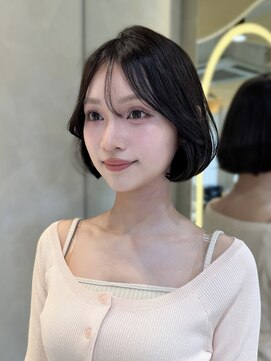 ロンドリメゾン 原宿(Lond re Maison.) ラテグレージュ顔周りレイヤーボブ韓国巻き結べるレイヤーカット