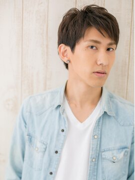 ダンディ館アダム 戸頭店 斜めバングで個性的に☆束感ショートa