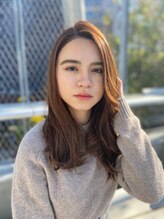ディフィーアトリエ(defi atelier) ヌーディーセミロング×サイドバング×モカブラウン♪