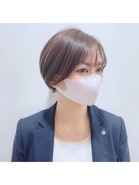 フラッグ ヘアー 天神西通り店(Flag HAIR) 【Flag】丸みショート×暗めカラー