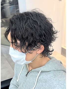 メンズフィール 東梅田店(MENS FEEL) 【標準】波巻きパーマ ウルフショート　MENSFEEL東梅田店