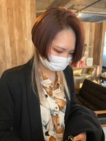 アルム(hair salon Alum) 個性派デザインカラー☆　赤×ホワイト　大人ボルドー