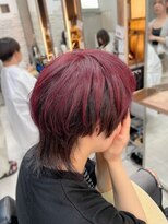 ラストーリア(La storia)&nbsp;チェリーレッド×ダークブラウン　マニッシュウルフ