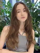 ミンクス ギンザ セントラル(MINX ginza central)&nbsp;外人風ロング前髪ピンクベージュインナーグレージュマチルダボブ