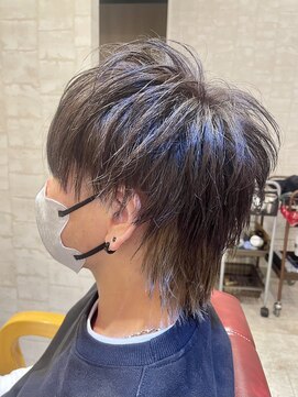 ヘアリゾート クオリア(hair resort Quaria by piece) メンズウルフカット/ウルフインナーカラー/裾カラー☆