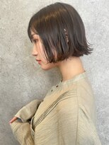 アンバー 池袋(amber)&nbsp;ボブ/ハイトーンカラー/オリーブベージュ/前髪 /縮毛矯正[池袋駅