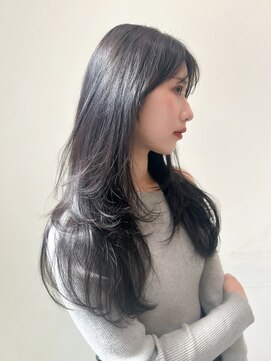 カナン 銀座(CANAAN) ロングハイレイヤー　アッシュブラウン　卵型